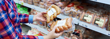 customer shopping for packaged food