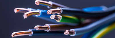Group of colored electrical cables