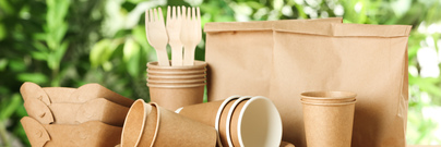 Paper cups, plates, and forks