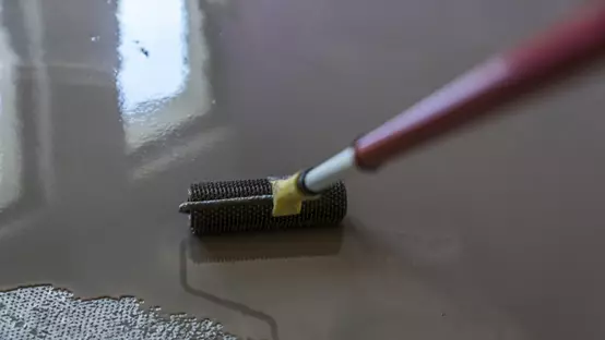  Floor being cleaned