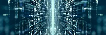 futuristic digital matrix particles grid virtual reality abstract cyber space environment background