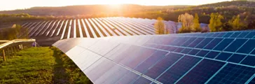 Solar panels (solar cell) in solar farm