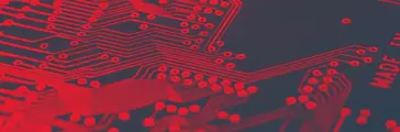 Macro shot of the back side of a circuit board 
