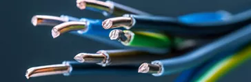 Group of colored electrical cables - studio shot.